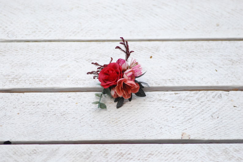 Red Flower ring Floral ring Bridal ring Romantic ring Wedding floral accessories Bridal flower ring Fairy wedding ring Forest ring Handmade