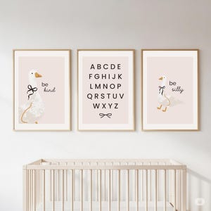 Silly Goose Nursery Art Set: Minimalist Alphabet Prints (Digital Download