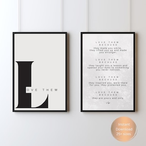 Minimalist &#39;Love Them&#39; Poem Print: Modern Family Keepsake (Digital Download)