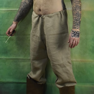 Naturleinen Wikingerhose, Wikinger Hose