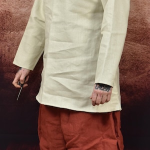 Creme thick linen shirt