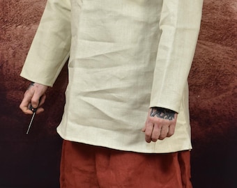 Creme thick linen shirt