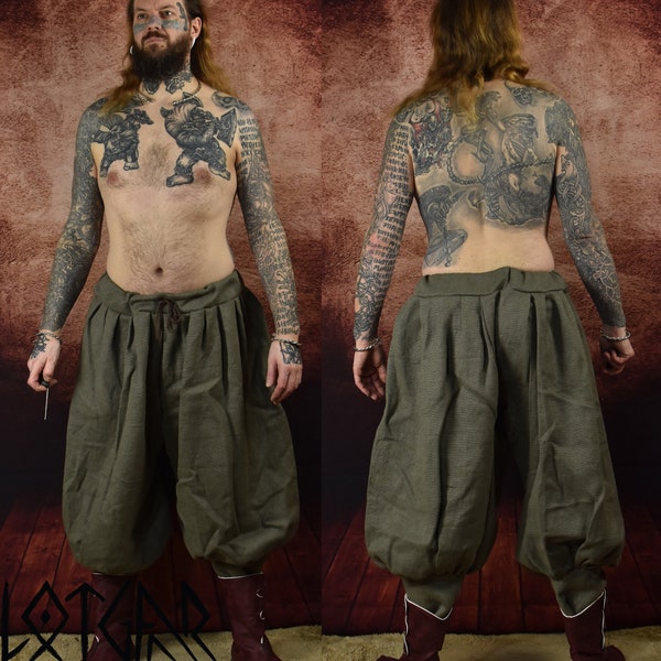 Linen viking trousers, baggy pants, baggy trousers, Viking baggy pants Hedeby pants