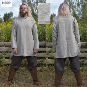 Viking simple linen shirt, grey colour