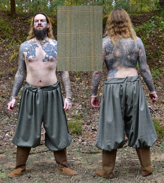 Pantalon viking en laine, pantalon ample, pantalon ample, pantalon