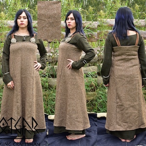 Viking woman woolen apron dress