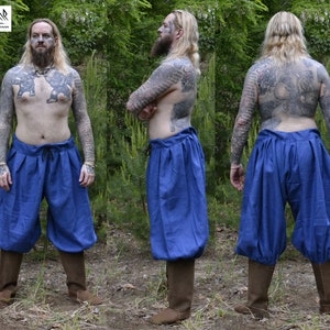 Linen viking trousers, baggy pants, baggy trousers, Viking baggy pants Hedeby pants