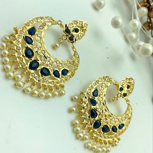 New | Golden Indian Jhumkay earrings | bridaljewekry | Indian wedding | zevar