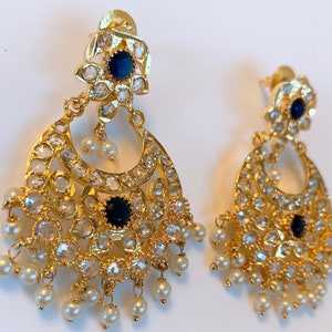 Hydrabadi Jadau Chandbali Jhumkay | Earrings |