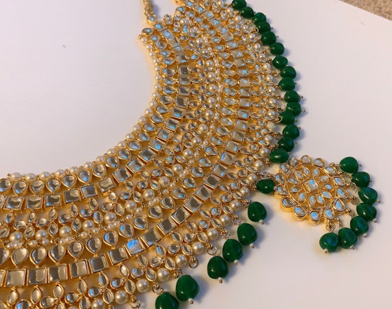 Heavy Kundan Bridal Jewelry Set Indian 