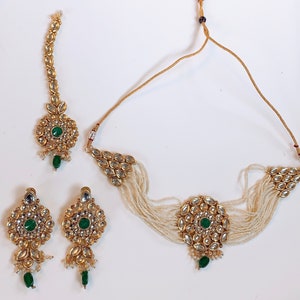 New Arrival, Indian Bridal Kundan Jewelry Set, jhumki, zevar, indian wedding.