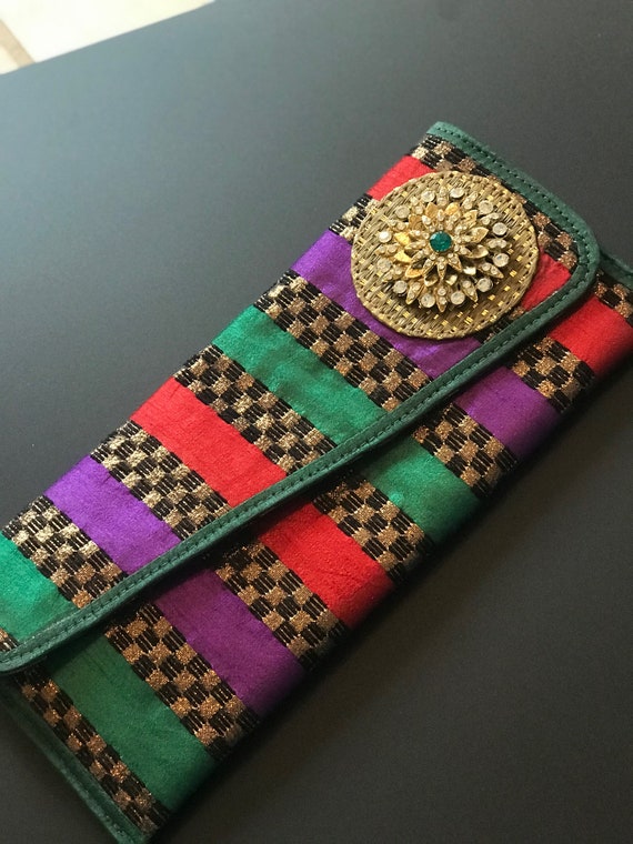 Handmade indian traditional clutch bag indian wedding Etsy