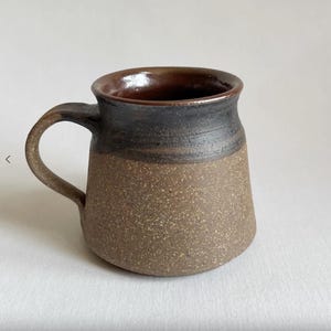 Rustic Black Stoneware Mug | Handmade Ceramic Coffee Cup (8 oz)