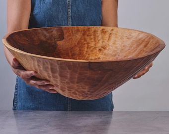 Tazón redondo de madera clásico extragrande (XL) de 17 a 24 pulgadas
