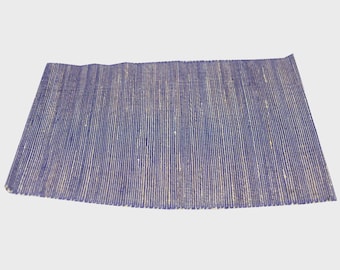 Mantel individual de yute azul liso – Mantel hecho a mano, decoración de mesa tejida ecológica
