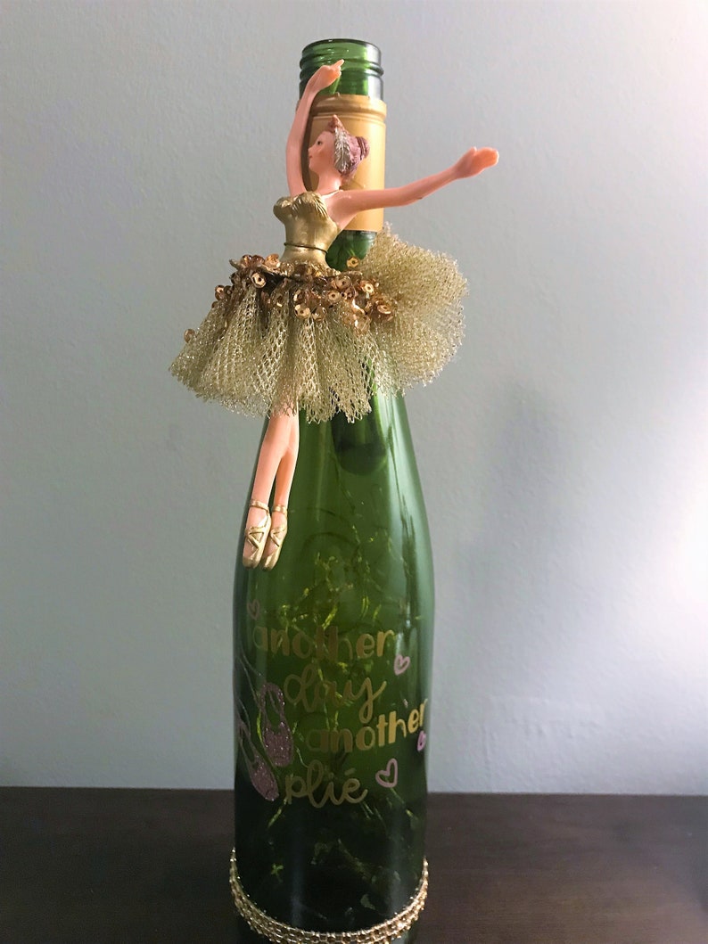 string lights Another Day Another Pli\u00e9- Wine Bottle Light ballerina ballet nightlight lighted bottle dancer