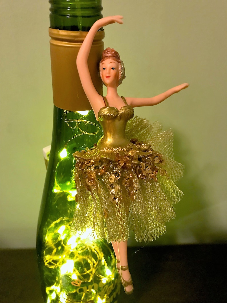 string lights Another Day Another Pli\u00e9- Wine Bottle Light ballerina ballet nightlight lighted bottle dancer