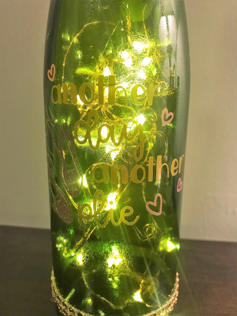 string lights Another Day Another Pli\u00e9- Wine Bottle Light ballerina ballet nightlight lighted bottle dancer