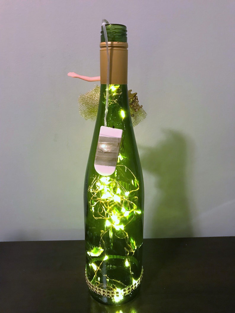 string lights Another Day Another Pli\u00e9- Wine Bottle Light ballerina ballet nightlight lighted bottle dancer