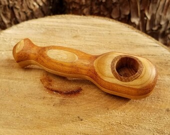 Dark figured maple and mahogany smoking pipe, small wood smoking pipe, maple and mahogany