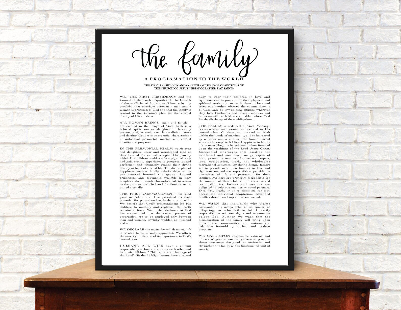 The Family A Proclamation to the World Printable LDS Art - Etsy