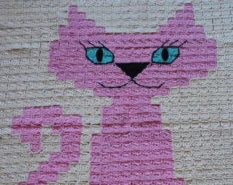 Coperta per gatti in lana lavorata all'uncinetto, morbida e calda, regalo per bambini, decorazione per la cameretta, a quadri
