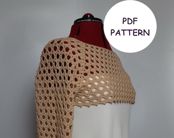 PDF PATROON, gehaakte kanten bolero met patroon met lange mouwen