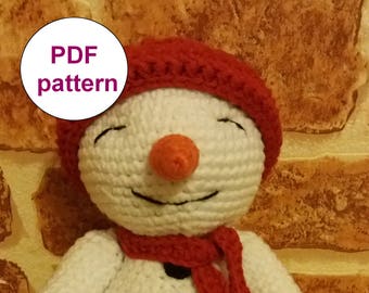 snowman PDF pattern, crochet pattern, amigurumi pattern, christmas decorations, toy pattern, new year toy pattern
