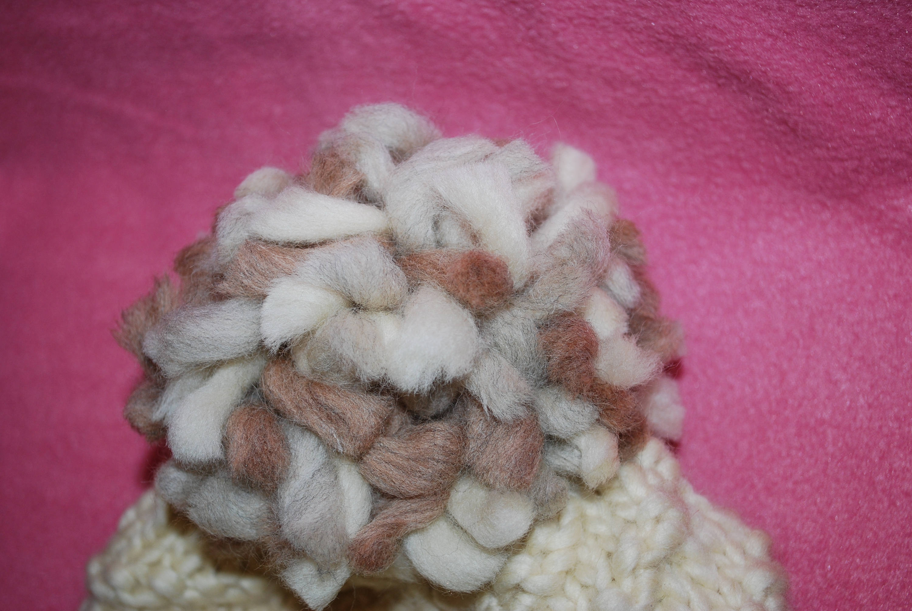 Ivory Knit Wool Beanie Hat, Knit Warm Pom Pom Beanie, Winter Pom Pom Hat - Etsy