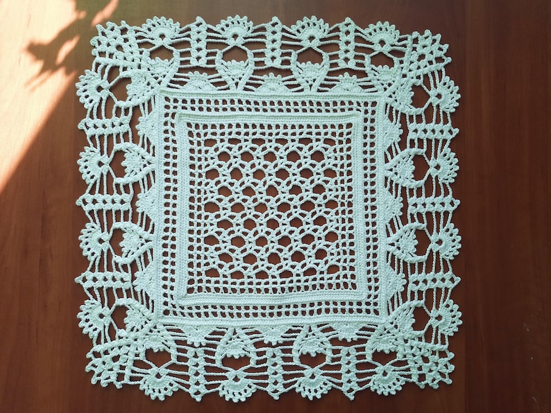 White Crochet Doily: Cotton Viscose Table Centerpiece, Home Decor image 1