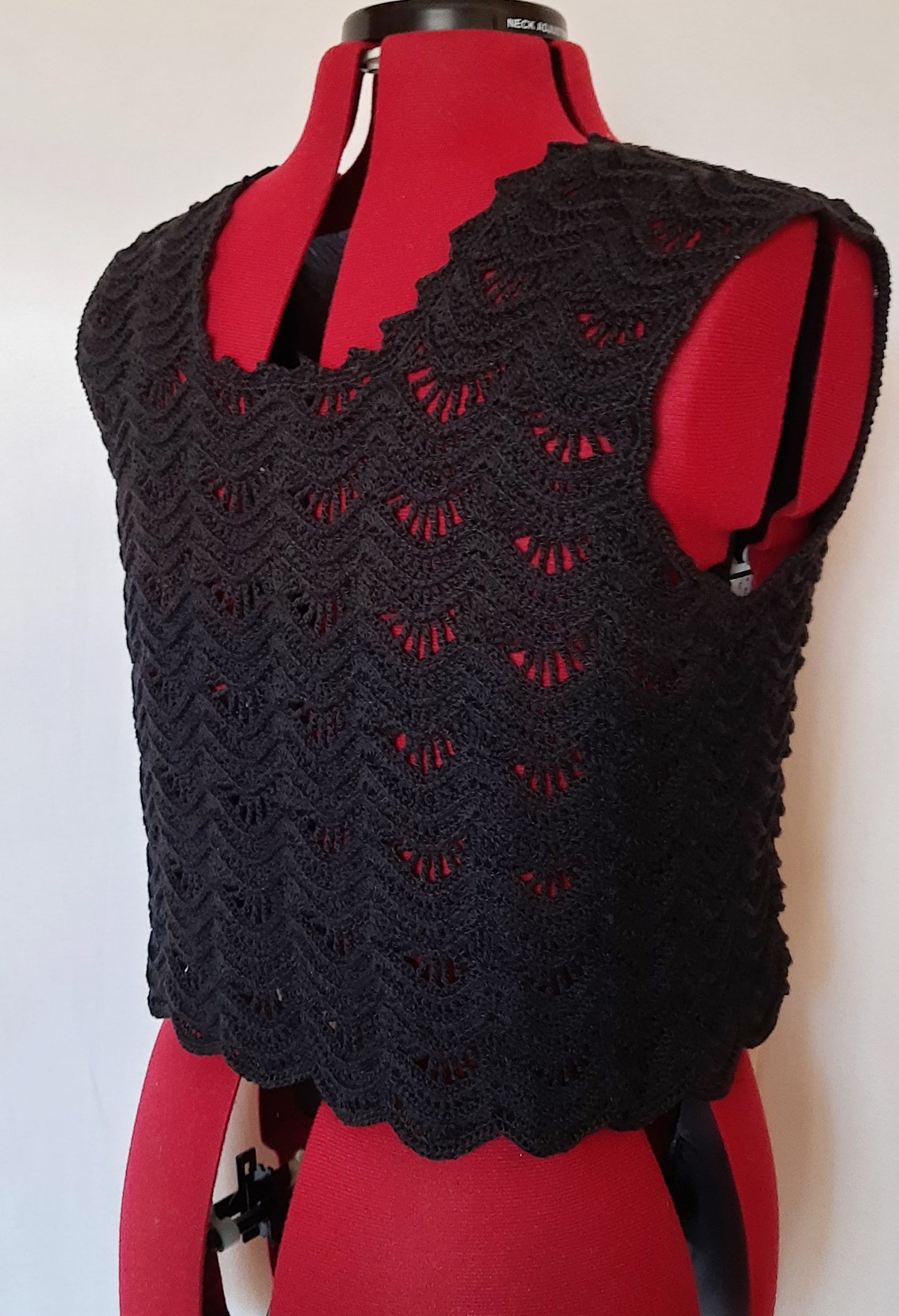 Crochet Lace Black Vest, Summer Lace Top - Etsy