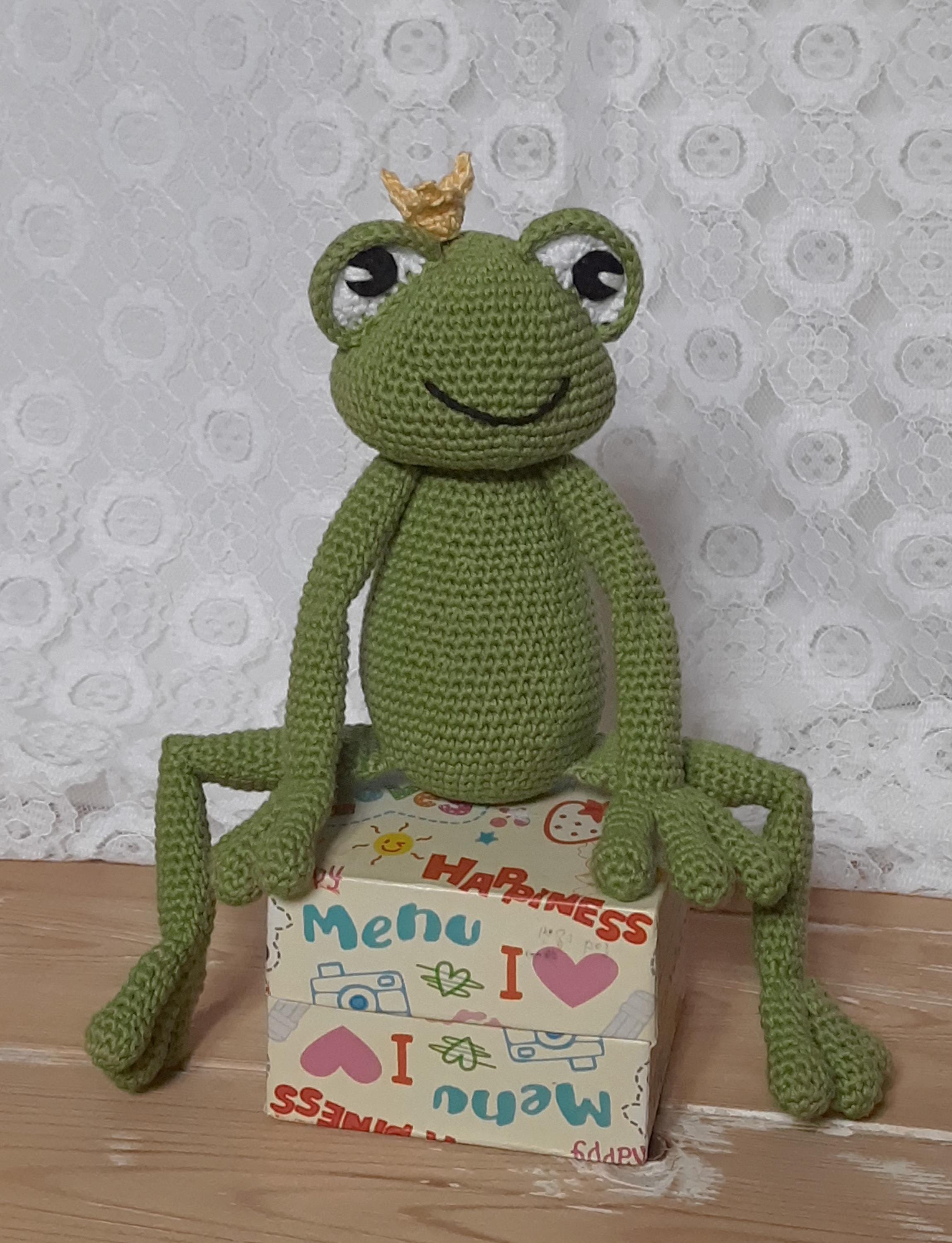 かぎ針編みのカエルのおもちゃ、ぬいぐるみのあみぐるみ、子供への