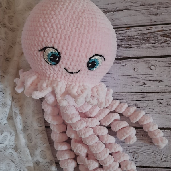 Crochet plush jellyfish toy, amigurumi toy, crochet gift for children