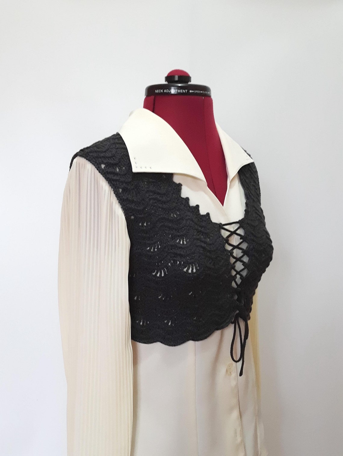 Cotton Crochet Lace Sheer Vest Top