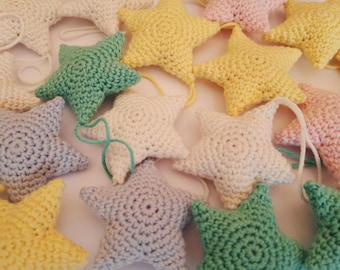 Handmade Crochet Star Ornament, Rustic Holiday Decoration, Soft Cotton Blend (2 inch)