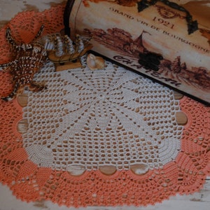 Cotton  crochet doily, square tablecloth, crochet home decor, mother&#39;s day gift