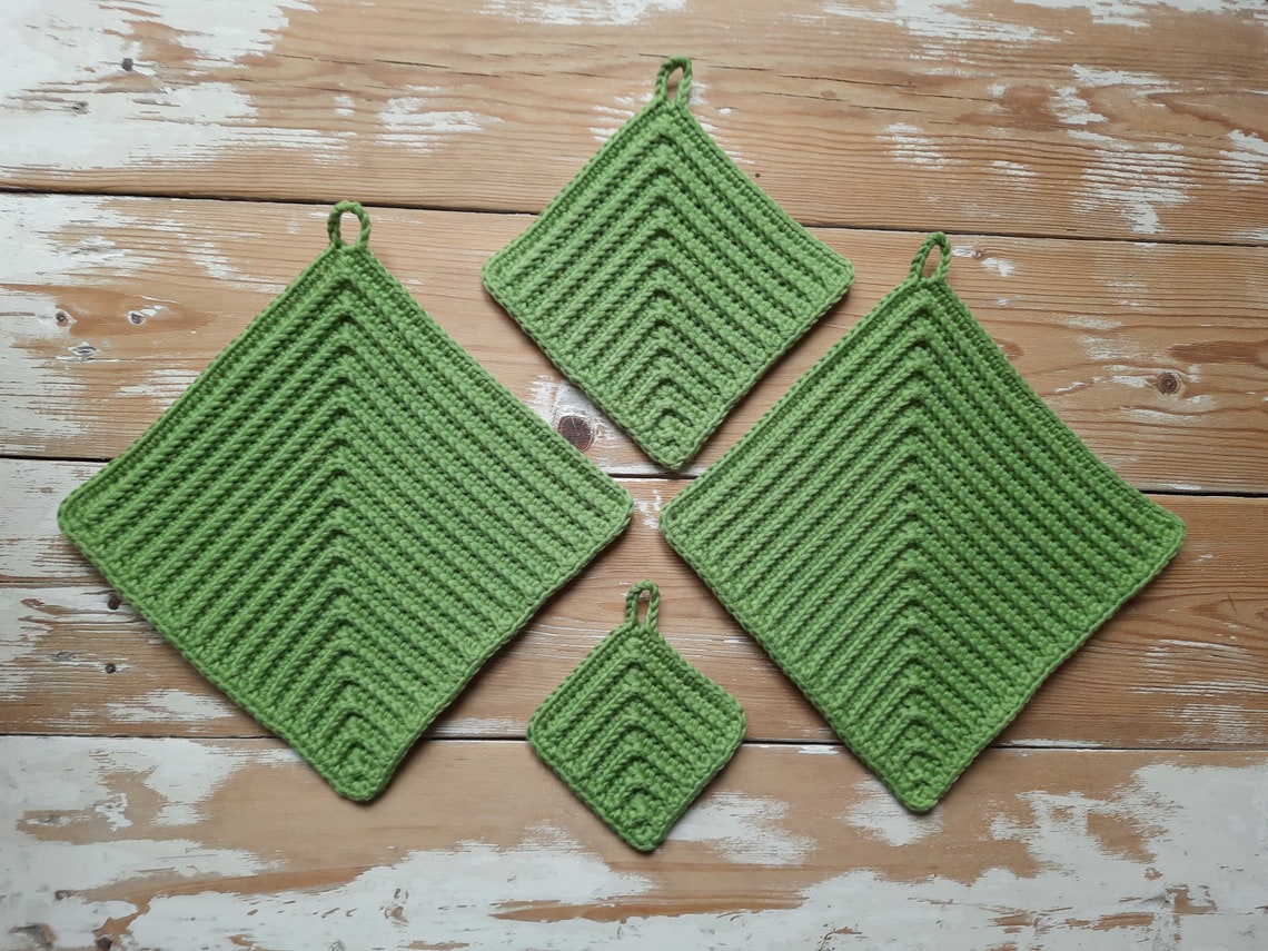 Set of 4 Crochet Cotton Pot Holders Handmade Trivets for Hot Etsy