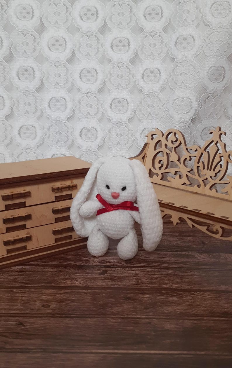 Small Crochet Rabbit Small Plush Crochet Bunny, Amigurumi Rabbit Toy, Keychain Bunny, Gift ...