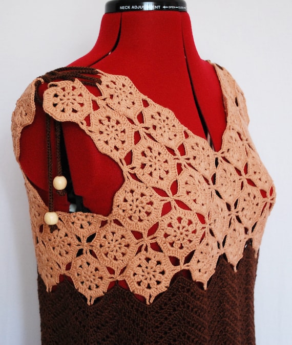 Summer Boho Crochet Lace Cotton Tunic, Beach Lace Mini Dress