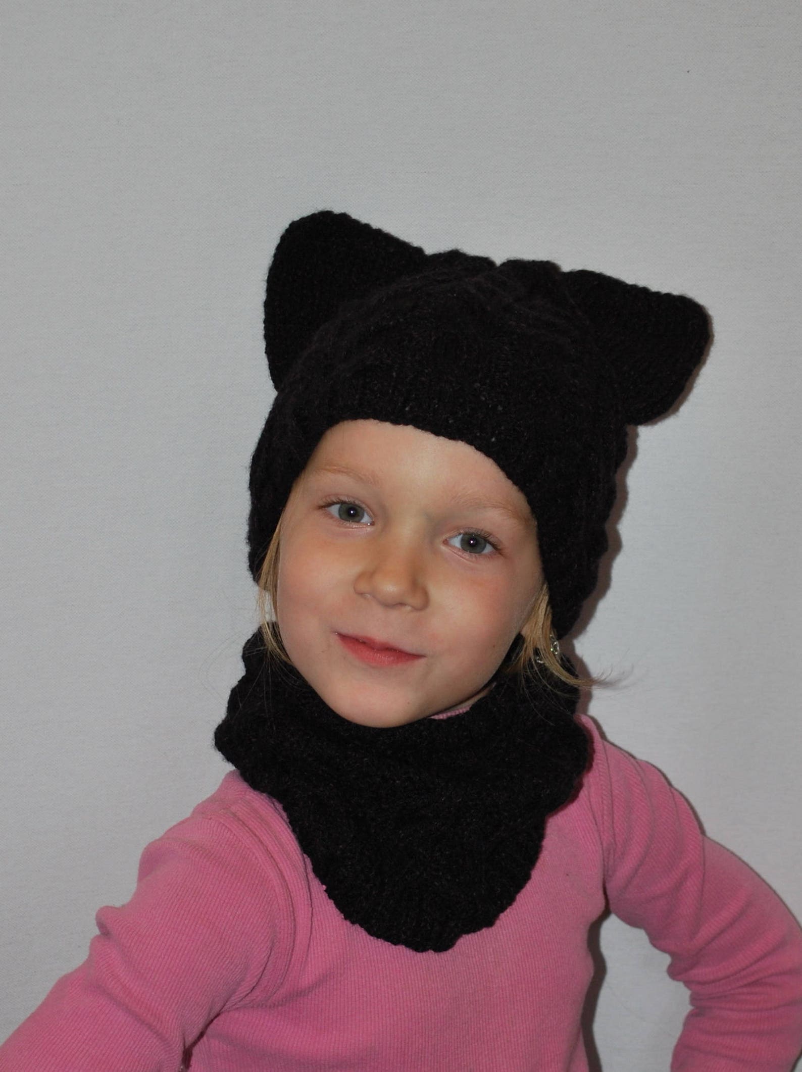 Cat Ear Beanie Knit Cat Hat Knit Snood Cat Ear Hat Warm Etsy