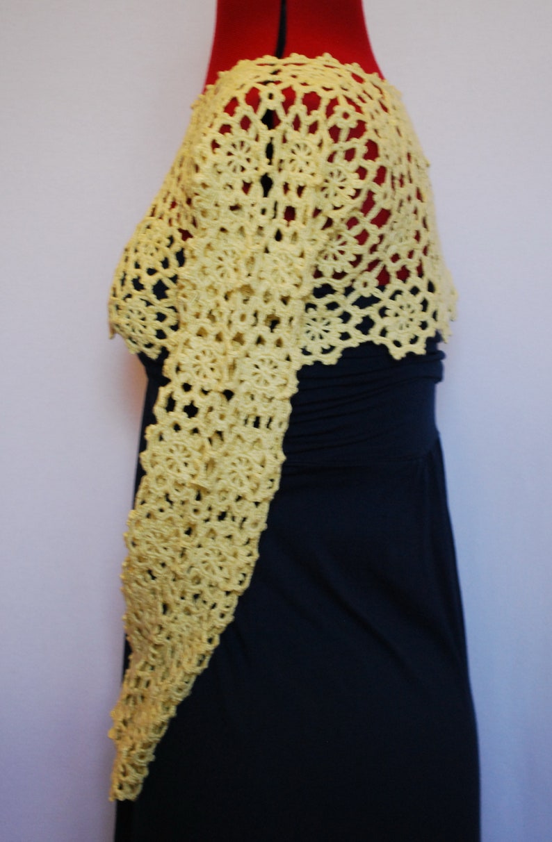 Crochet Cotton Lace Top of the Dress Crochet Lace Yellow Etsy