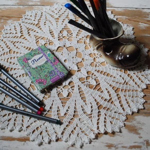 Cotton ivory color crochet doily, round tablecloth, crochet home decor, mother&#39;s day gift