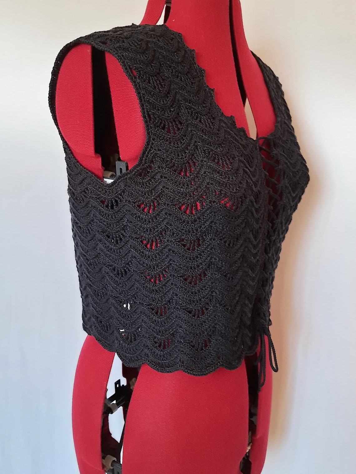 Crochet Lace Black Vest, Summer Lace Top - Etsy