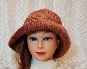 Crochet Wool Panama Hat: Handmade Winter Bucket Hat