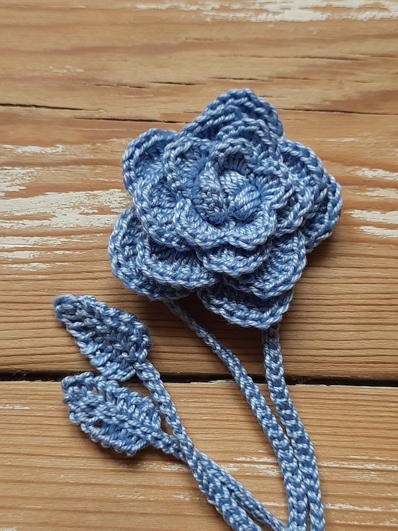 Crochet rose chocker, rose bracelet, rose hanging, gift for her zdjęcie 8