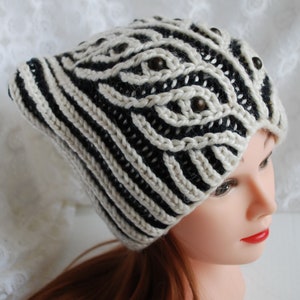 Knit cat ear beanie hat, knit pussycat hat, winter knit hat image 1