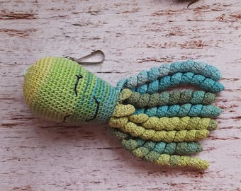 Crochet Octopus Hanging Ornament: Bag Decor, Gifts for Kids