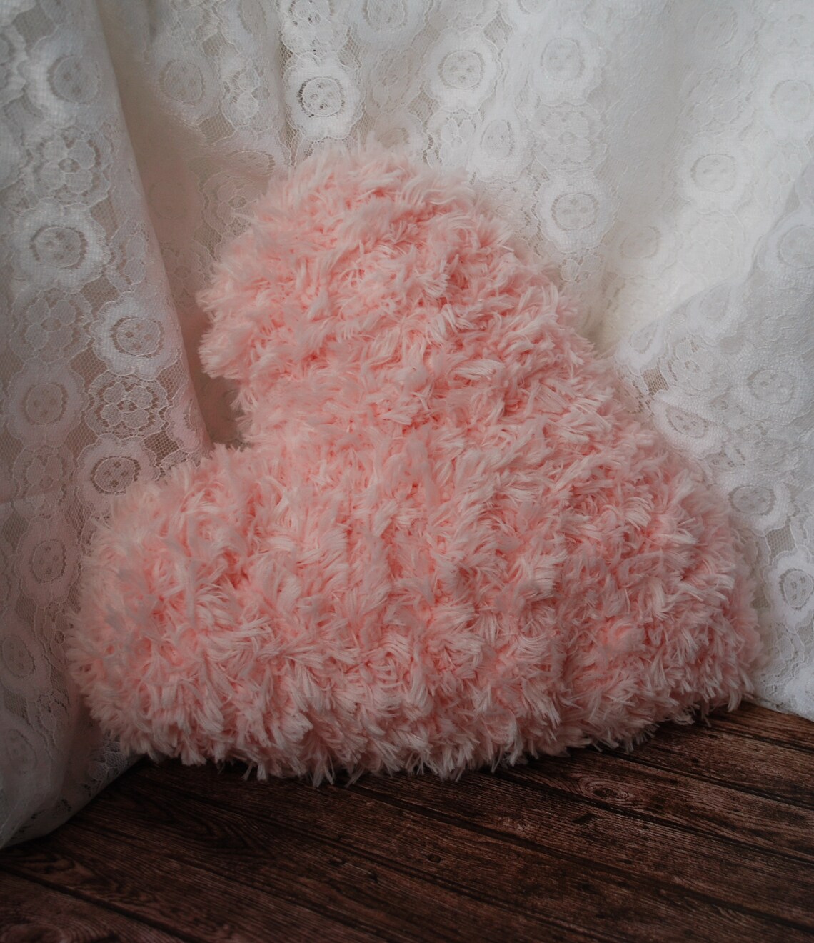 Light Pink Heart Fluffy Pillow Small Gift for Lover Etsy