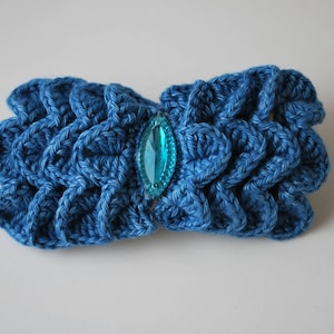crochet barette clip, hair accessories, colorful metal clip, gift for kids Blue