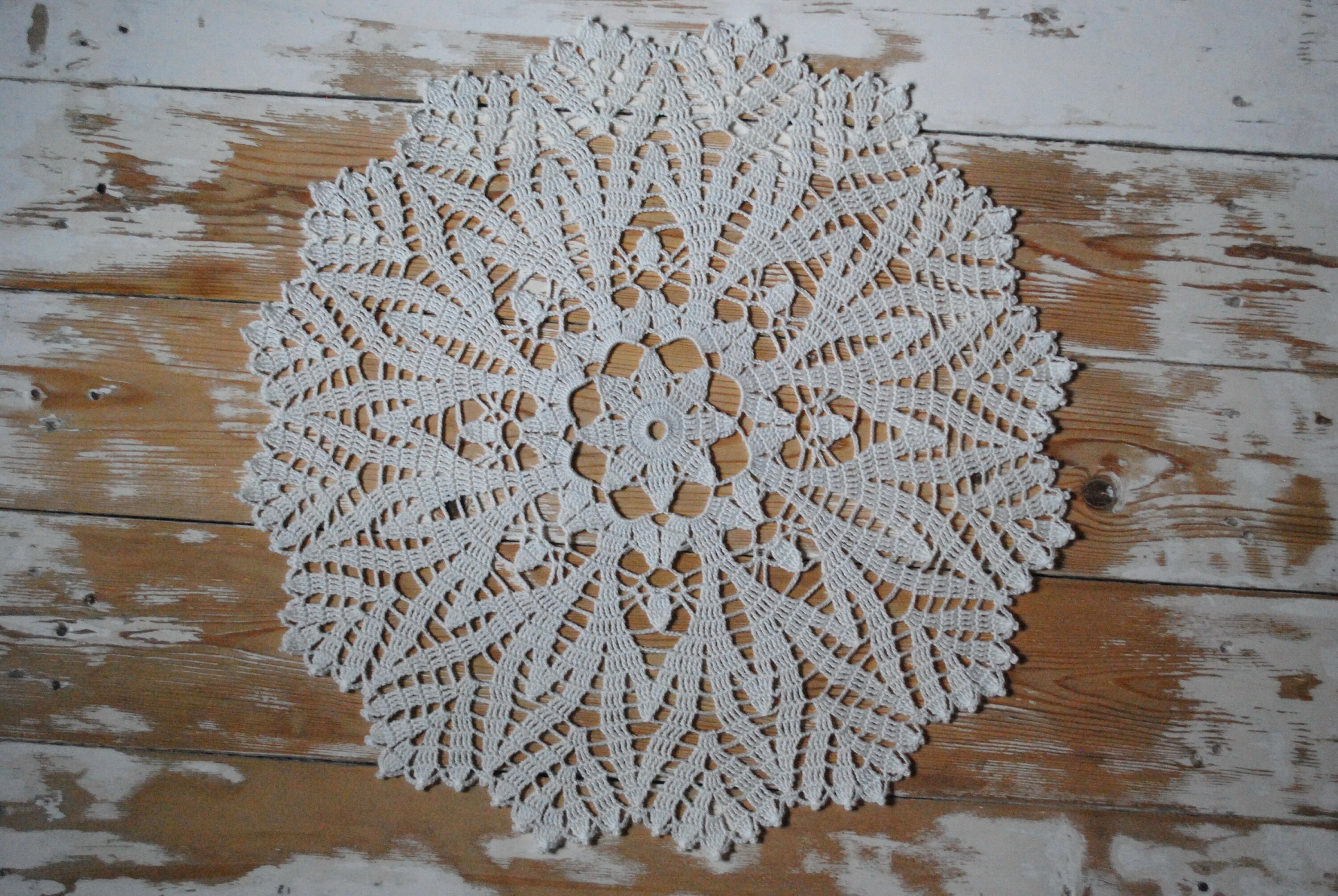 Cotton Ivory Color Crochet Doily, Round Tablecloth, Crochet Home Decor ...